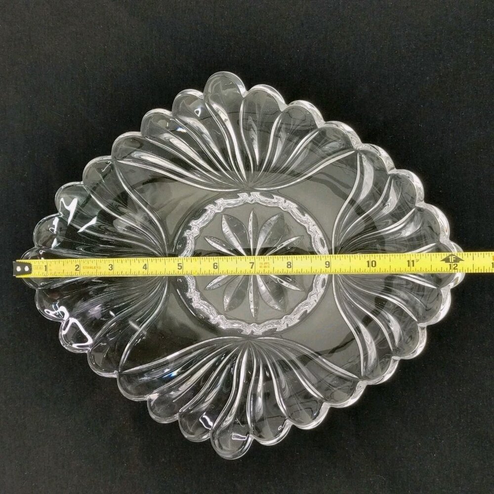 Oneida Juilliard 12¼" Clear Crystal Low Centerpiece Bowl Made in Germany VINTAGE